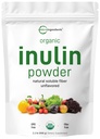 Micro Ingredients אורגני Inulin FOS סיבים אבקה, 2.2 lb | Quick Water-Soluble Prebiotic for Intestinal &Colle Health | Natural סיבים עבור Smoothies & Drinks