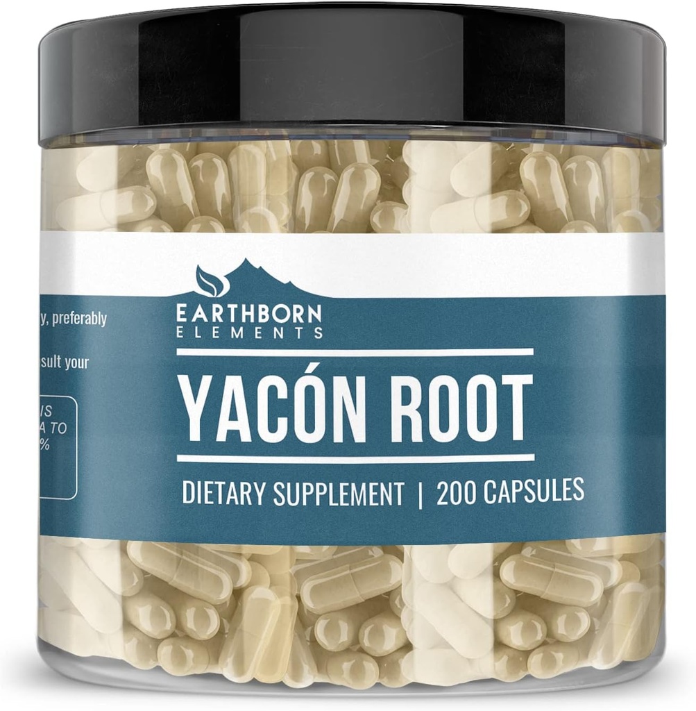 Earthborn Elements Yacon Root (200 קפסולות), Pure & Undiluted, No Additives