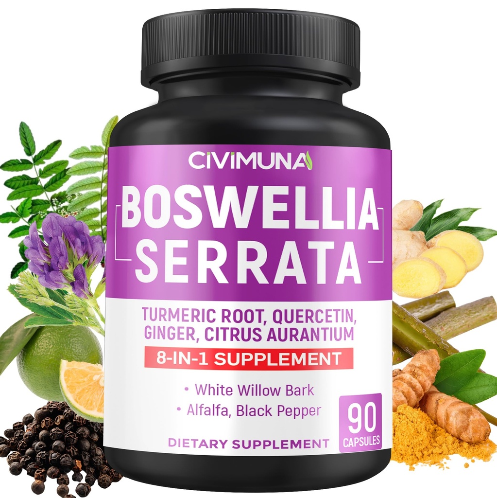 בקפסולות Boswellia, Turmeric, Quercetin ועוד - 90 קפסולות ל 3 חודשים אספקה