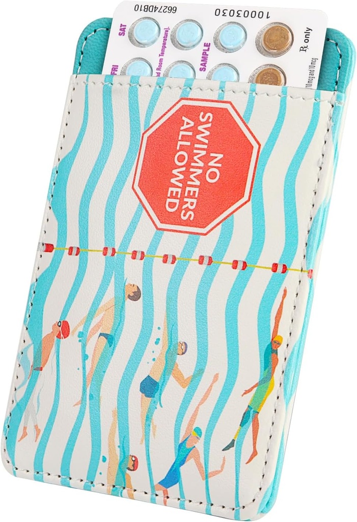 האותיות הקטנות של Primo Lines Discreet Birth Control Pill Holder, 4.4x3IN Motoer קומפקטי, Fits Standard Pill Packs, Portable and Stylish Protection