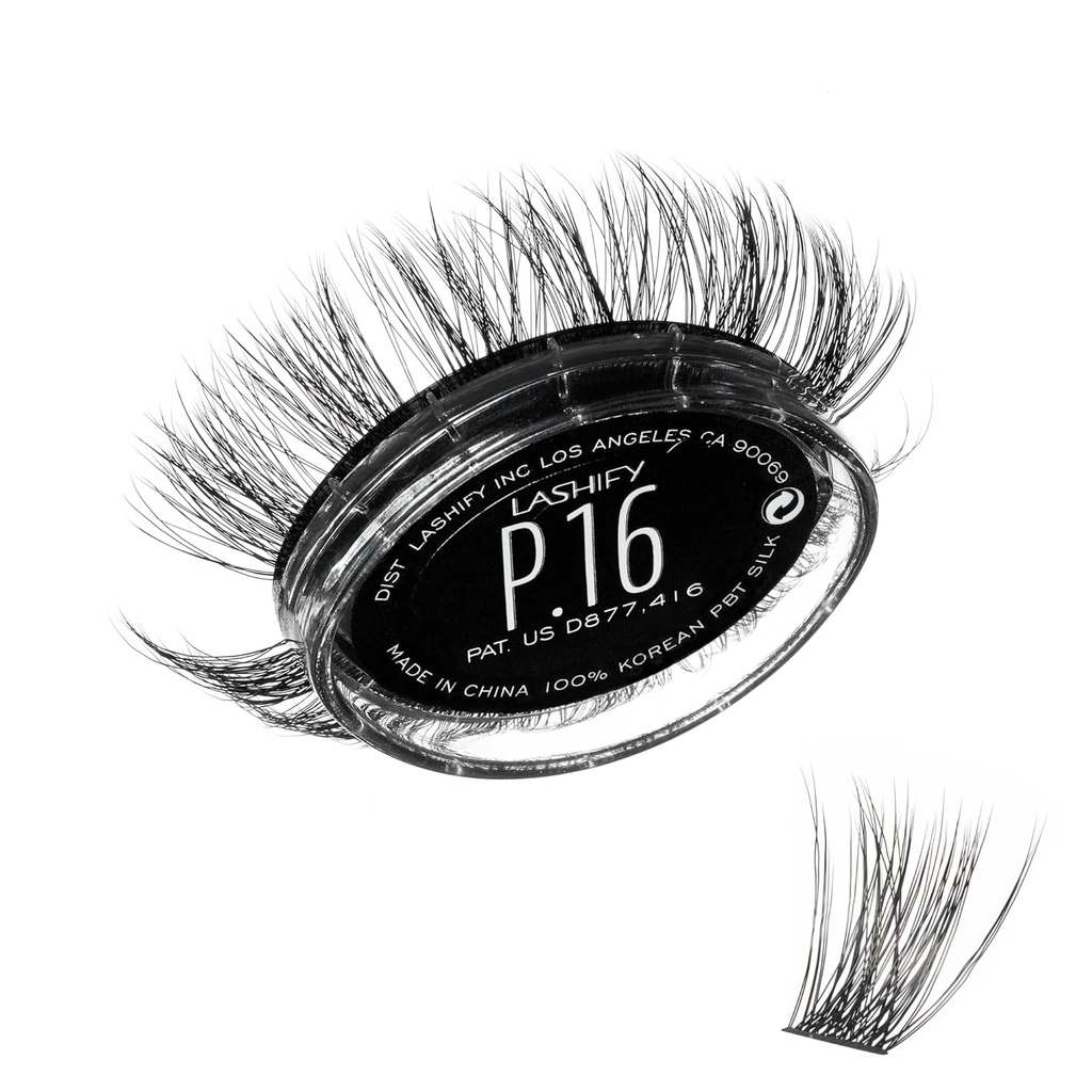 Lashify Plushy 16mm Gossamer Lashes בשחור, Easy DIY שקר Lashes עבור וולומאין עדיין טבעי מראה