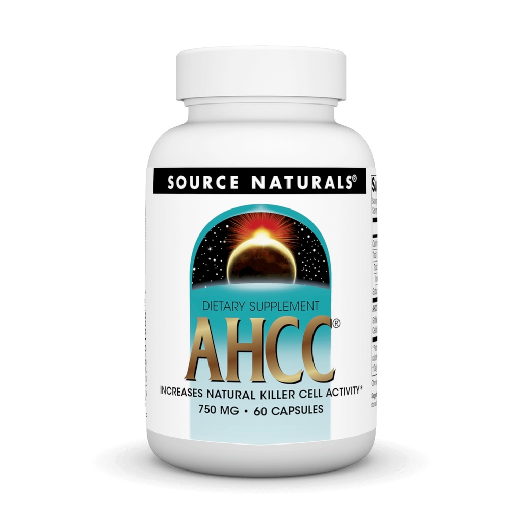 מקור Naturals AHCC 750 מ"ג מגביר את פעילות תאי הרוצח הטבעי * - 60 קפסולות