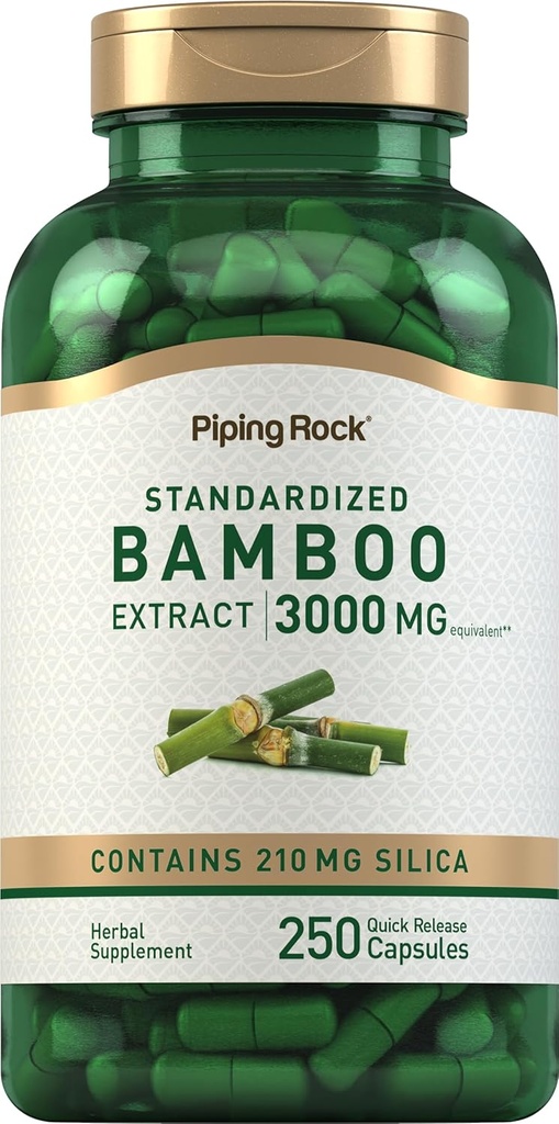 Piping Rock Bamboo לחלץ קפסולות | 3000 מ"ג | 250 Count | Herbal Supplement