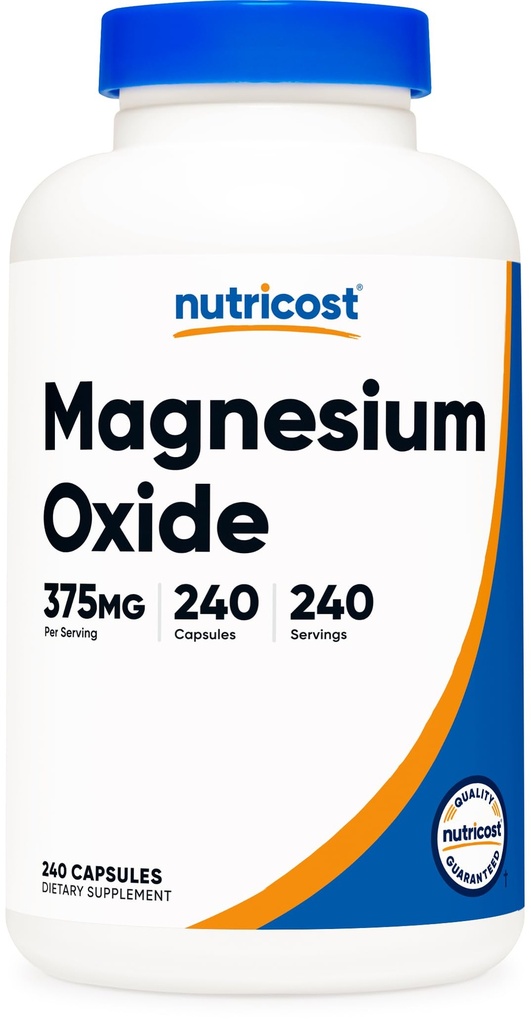 מגנזיום Oxide 375 מ"ג, 240 קפסולות - 210 מ"ג של מגנזיום, non-GMO, Gluten Free