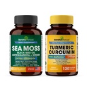Sandhu Herbals Seamos & Turmeric Curcumin with bioperine קפסולות | תמיכה Immune, Digestive, Cognitive, Skin & Hair Health