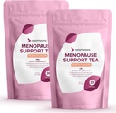 VoomVaya לחסוך 10% על Menopause תומך תה 2Pack Bundle - Natural Menopause הקלה לנשים w / Red Clover & Black Cohosh - Night Sweats & Hot Flashes הקלה - Peach Flavor - 90 Teabags