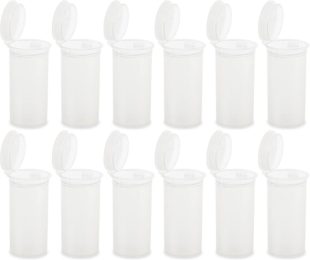 12 חבילות גלולות פלסטיק ריקות עם Caps, Airtight Multi-Pur נניח 13 Dram Piller המכיל פופ Top Caps עבור תרופות, תוספים, או כל פריטים קטנים (Clear Transud)