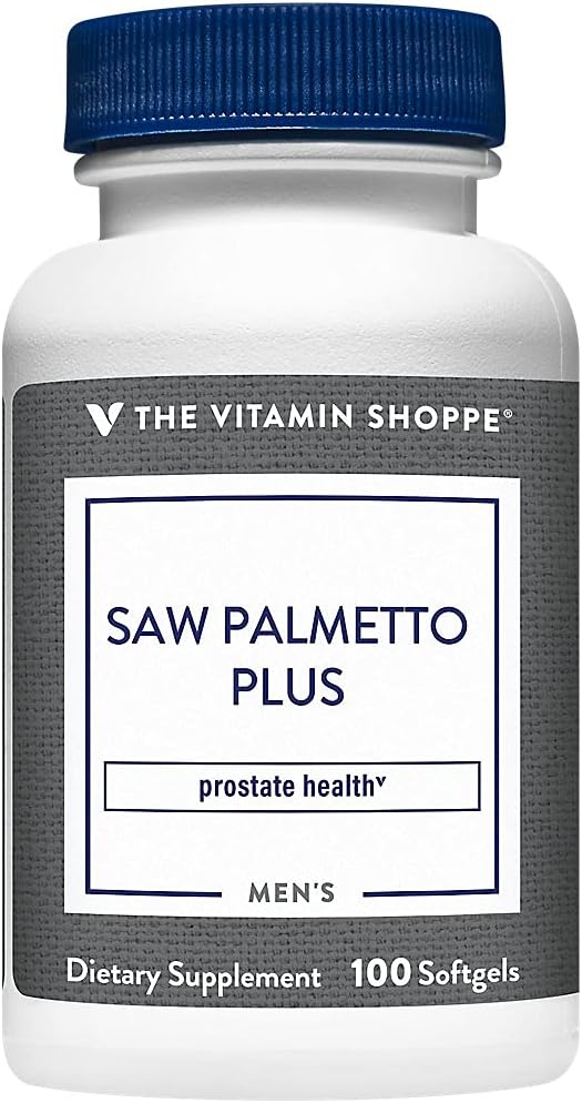 הוויטמין Shoppe ראה את Palmetto Plus - תוסף עבור Prostate Health - 160 מ"ג של הפלט Saw Palmetto עם מקור מצוין של Zinc, ויטמין E ו- B6 (100 Softgels)