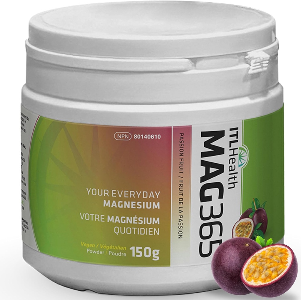 MAG365 Pure Ionic Magnesium Citrate אבקת - Natural & Bioavailable Water-Soluble תוסף עם Citric Acid - תומך אנרגיה, שריר, עצמות ותפקוד הלב | Passion Fruit 150g 37-שרתים