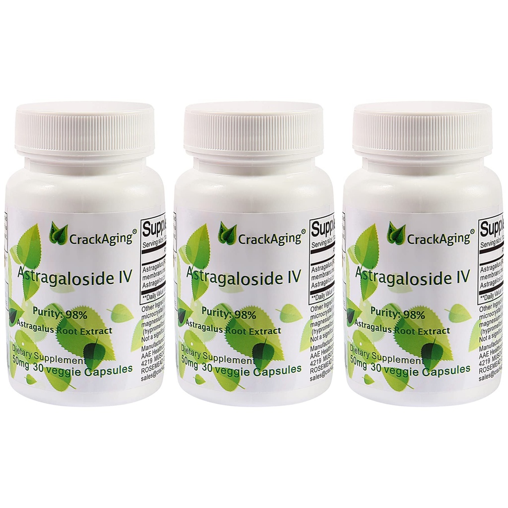 Scracking Super-Absorption Astragaloside IV 98% תוספי Anti-Aging לתמיכה ב- Immune למבוגרים 50 מ"ג/Cap 90 Caps בשלושה בקבוקים