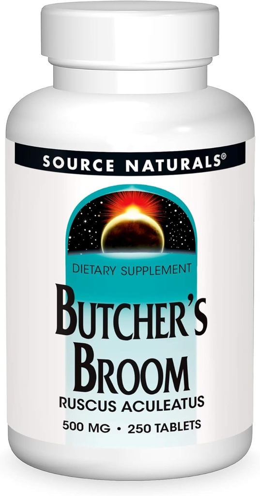 מקור Naturals Butcher's Broom Dietary Supplement - Ruscus Aculeatus - 250 Tablet