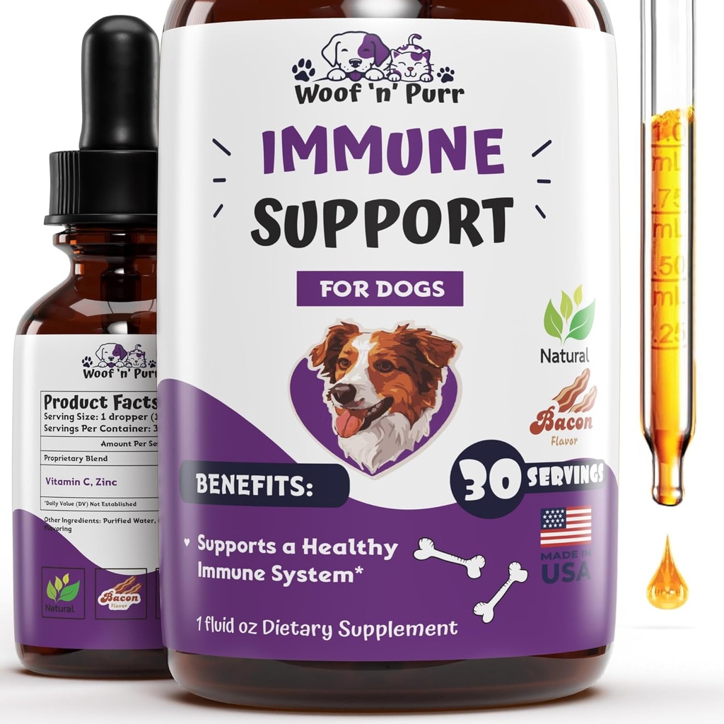 כלב Immune Support for Dogs - כלב Immune ו-Allergy תוסף - כלב Immune Booster - כלב Immune Boost - תמיכה תוספת מזון לכלבים - כלב Immune תוסף - 1 oz