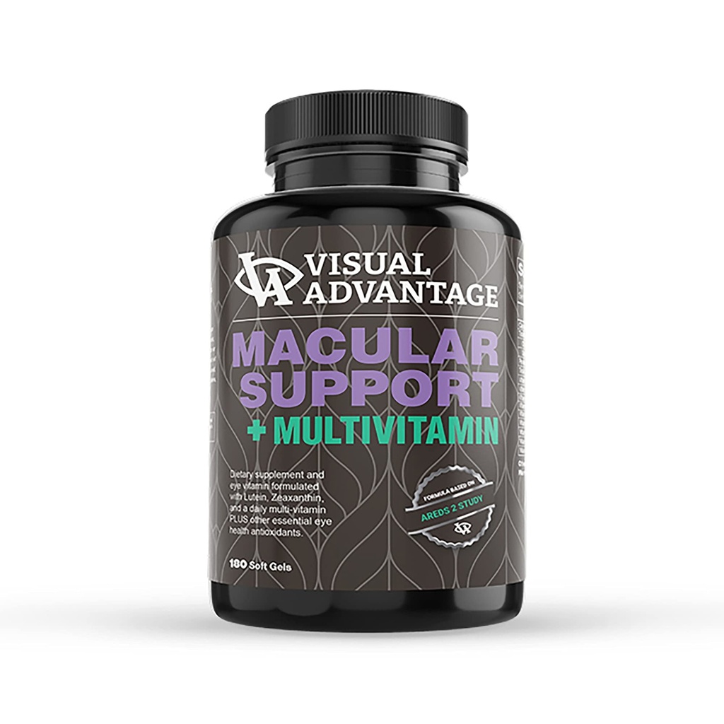 Lunovus Macular Support Plus Multivitamin מבוסס על מחקר AREDS 2 - ויטמין עיניים לתמיכה Macular - מינרלים תוספת עם Lutein ו Zeaxanthin - Soft180 Gels