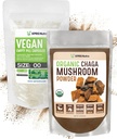 XPRS Nutra אורגני אבקת Chaga 4 Ounce עם גודל 00 קפסולות ריקות למחצה (100 הרוזן) Bundle