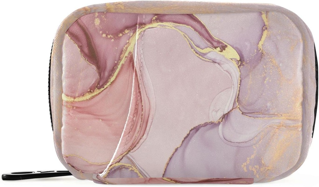 Pink Golden Marble Pill Productionser Case 7 Day Travel Pill Box with Zipper Portable® תוסף ל-Holder Pouch Bag