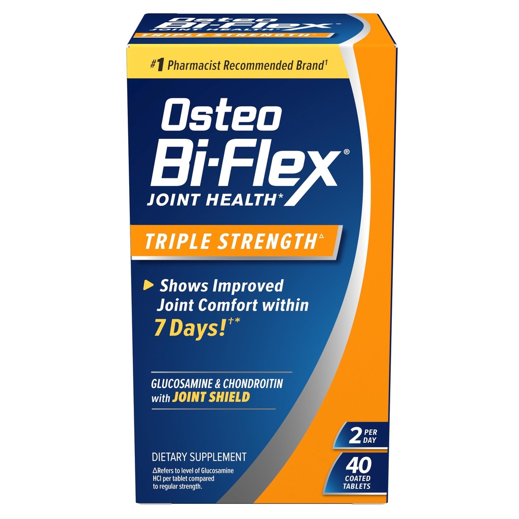 Osteo Bi-Flex Triple Power(5), Glucosamine Chondroitin עם ויטמין C Joint Health תוסף, Coated Tablet, 40 Count