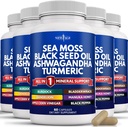 AGE Sea Moss Black Seed Oil Ashwagandha Turmeric Bladderwrack Burdock - עם Manuka, Honey Dandelion, ACV Black Pepperten