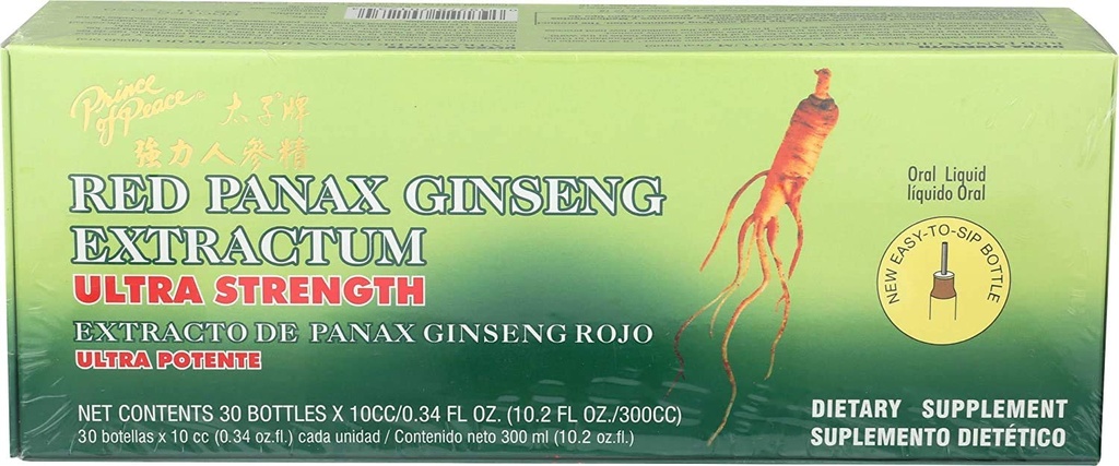 Prince of Peace Red Panax Geneseng Extractum Ultra Strength, 2 Pack - 60 בקבוקים, 0.34 fl. oz.
