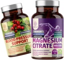 מספר אחת של תזונה N1N Premium Magnesium Citrate [1250 מ"ג] ותמיכה בלחץ הדם [13 גידולי פוטנט עם הותורן והיביסקוס], 2 Pack Bundle