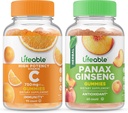 ויטמין C750 מ"ג + Panax גינזנג, חניכיים Bundle - גדול Tasting, ויטמין תוסף, Gluten Free, GMO Free, Chewable Gummymy