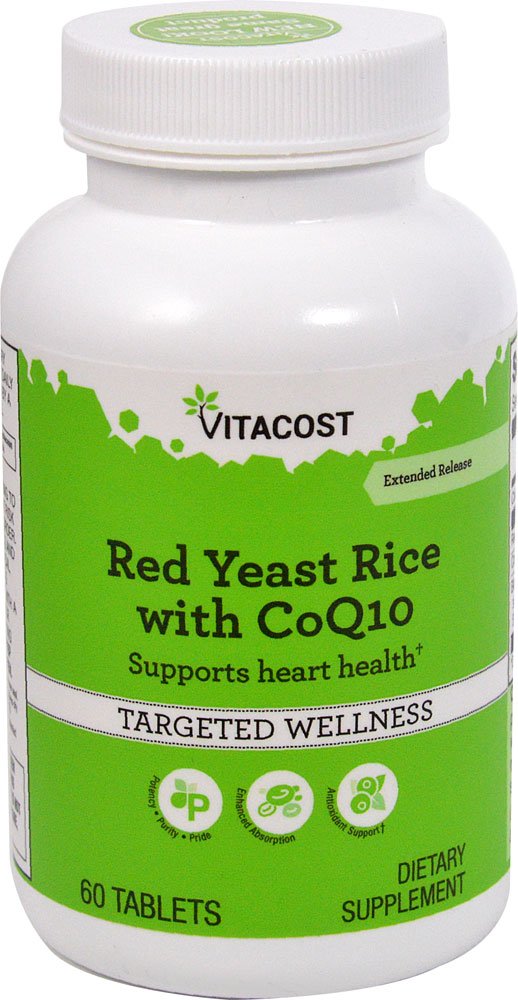 Vitacost Red Yeast Rice 1200 מ"ג עם CoQ10 - מהדורה מורחבת - 60 טבליות