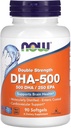 עכשיו תוספי מזון, DHA-500 עם 250 EPA, מולקולארי דיחו, תומך בריאות המוח *, 90 Softgels