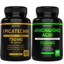 DORADO NUTRITION Epicatechin לחלץ 750 מ"ג פרי - (120 קפסולות) ו Arachidonic Acid תוספת 1500 מ"ג (150 קפסולות)