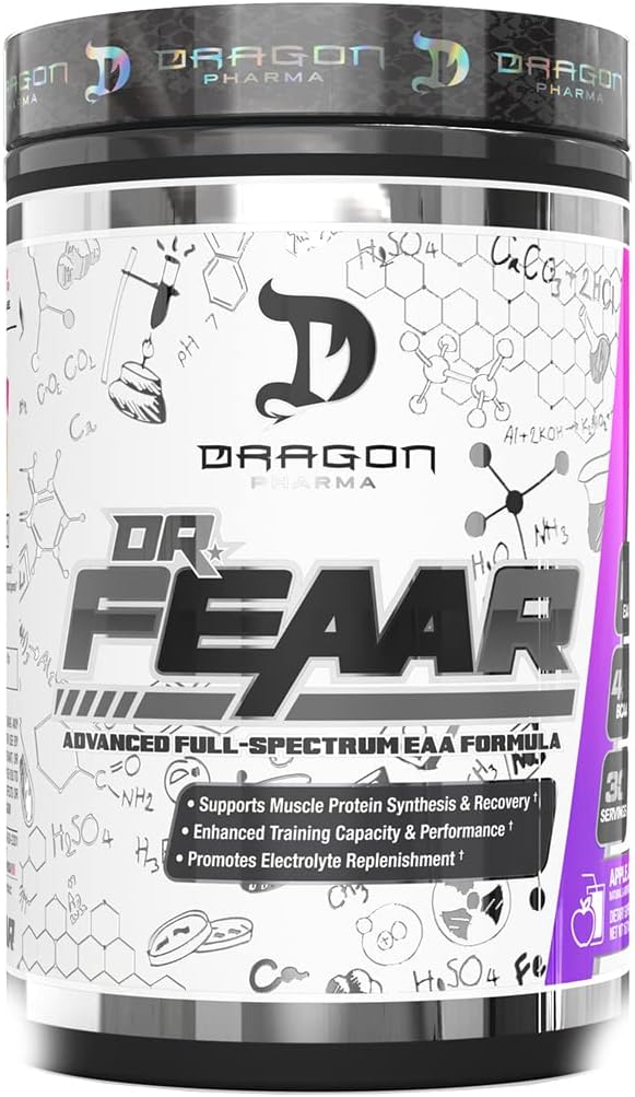 DRAGON PHARMA ד"ר FEAAR מתקדם Full-Spectrum EAA Matrix, תומך סינתזה חלבונים שרירים ושיקום, יכולת אימונים משופרת וביצועים (30 משרתים, Grape Juice)