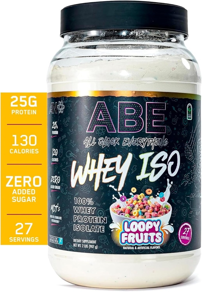 All Black Everything 25g Whey חלבונים אבקת חלב פירותי Cereal | 27 משרתים | Whey Protein Isolate | Low Carbs & Low Sugar
