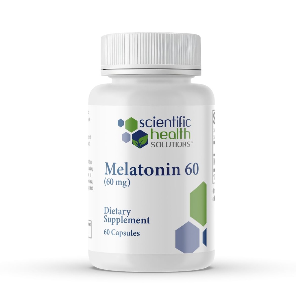 מלטונין 60 מ"ג | High Dosage Melatonin in Easy-to-Swallow קפסולות | טבעוני, Non-GMO & Gluten-Free | US-Made Extra Strength (Single)
