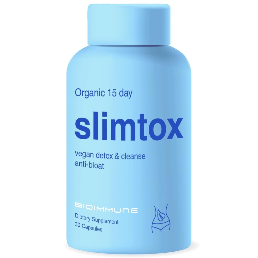 SlimtoxTM אורגני 15 יום קולון ניקוי ודוקס עבור Flat Stomach פחות Bloat & LBS w/Probiotics - Constipation Relief - Flushes Toxins, Boosts Energy