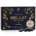 Pure Shilajit Resin יבש טיפות - High Potency, כיתה א ', 100% טהור עם Fulvic Acid & 85 + Trace מינרלים עבור אנרגיה טובה יותר מטבוליזם & Immune תמיכה | 60 Easy-to- לקחת טבליות עבור גברים ונשים