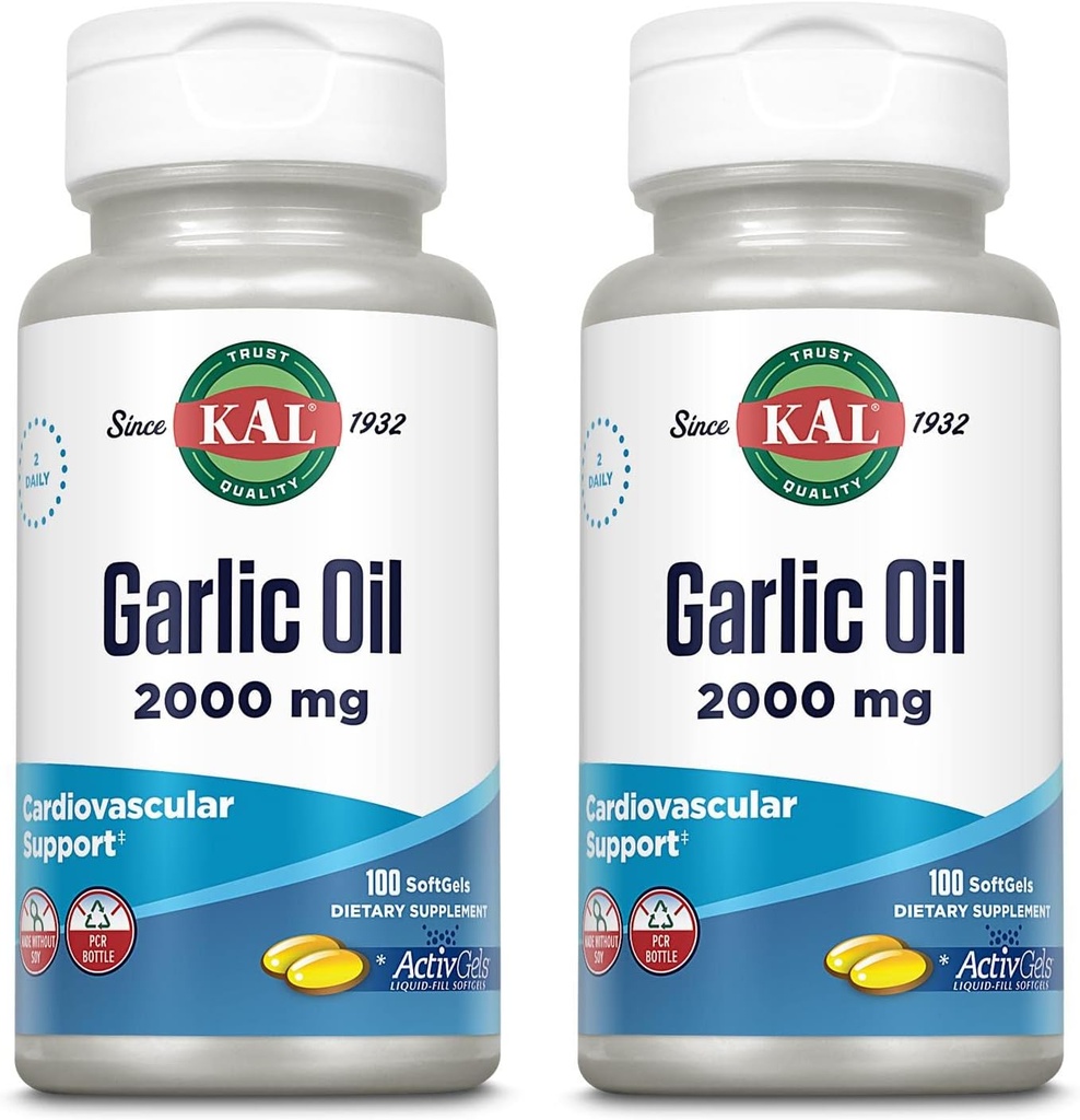 KAL Garlic Oil 2000 Softgels 100 Count | חבילת 2