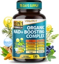 VEGATOT NAD+ Boosting Complex - תוספי NAD עבור נשים וגברים 15in-1 פורמולה עם Resveratrol Turmeric Quercetin Rosemary Bilberry
