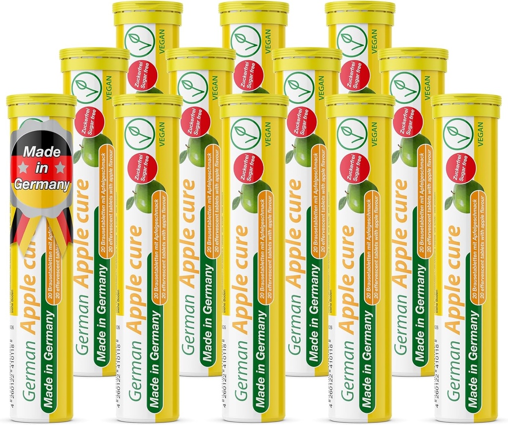 T&D German Apple Cure - 240 משקאות צמחוניים - Apple Flavor - Made in Germany