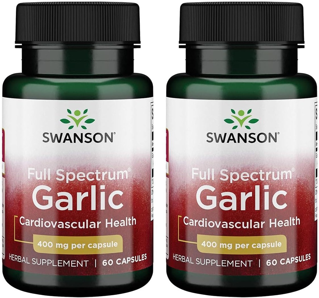 Swanson Full Spectrum Garlic (Cloves) 400 מיליגרם 60 קפסולות (2 Pack)