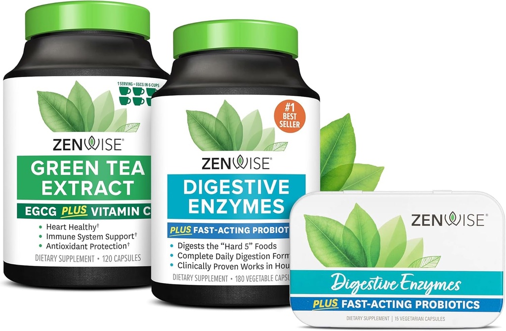 Zenwise Health Digestive Enzymes, ייצור תה ירוק, ו-Free Travel Tin