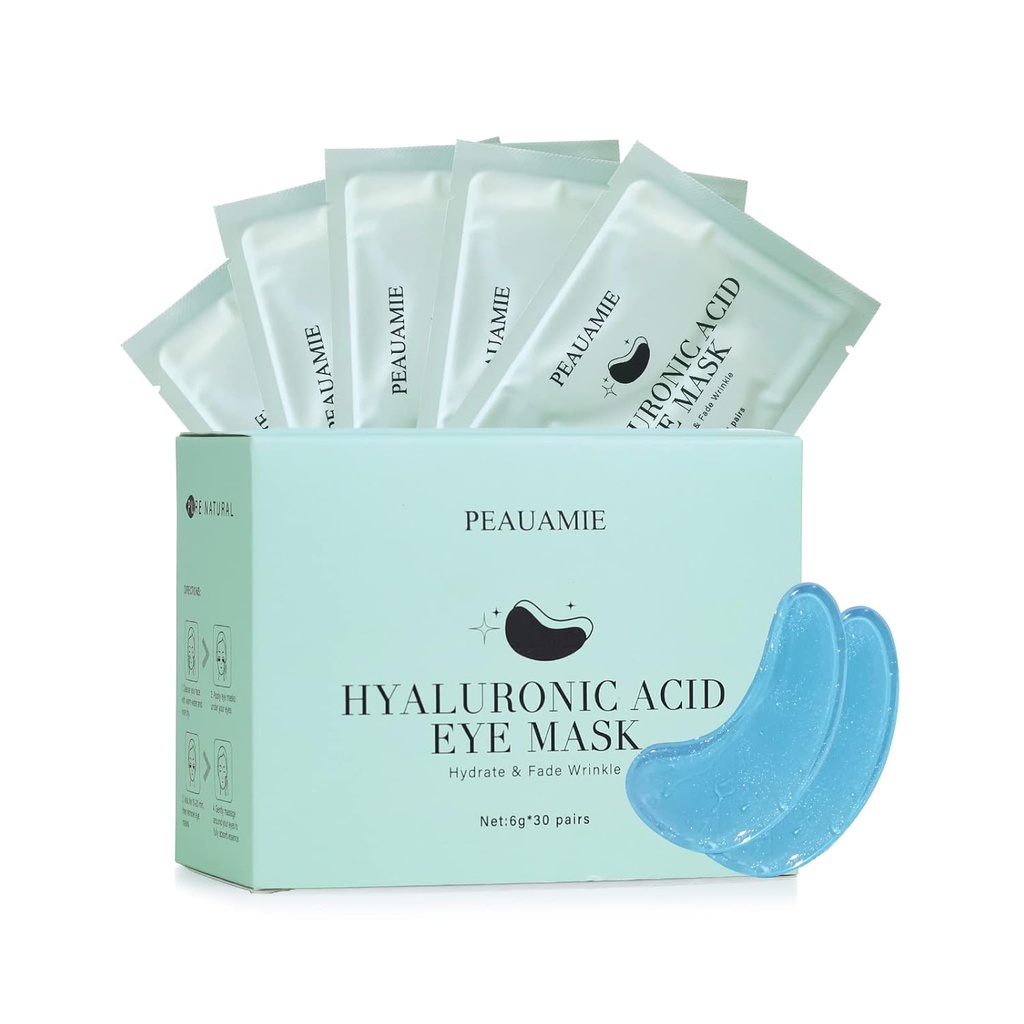 תחת עין Patchs Hyaluronic Acid Eye Mask for Dark Circles ו- Puffune Wrinkle Eye Bags 30 Pairs