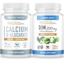 SMNutrition 200 מ"ג DIM תוספת עם Calcium D-Glucarate הורמונים Balancing Bundle עם DIM Diindolylmethane קפסולות (120 משרתות) ו- Vegan Gluten Free non-GMO CDG (90 משרתים)