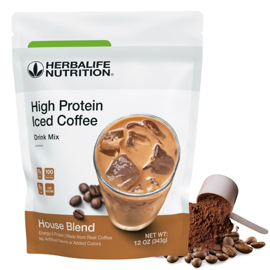 Herbalife HerBALIFE NUTRITION גבוה חלבון כוס קפה תערובת: (בלדת בית 12 oz 343g) אנרגיה וחלבון, עשוי מקפה אמיתי, 12 אונקיות