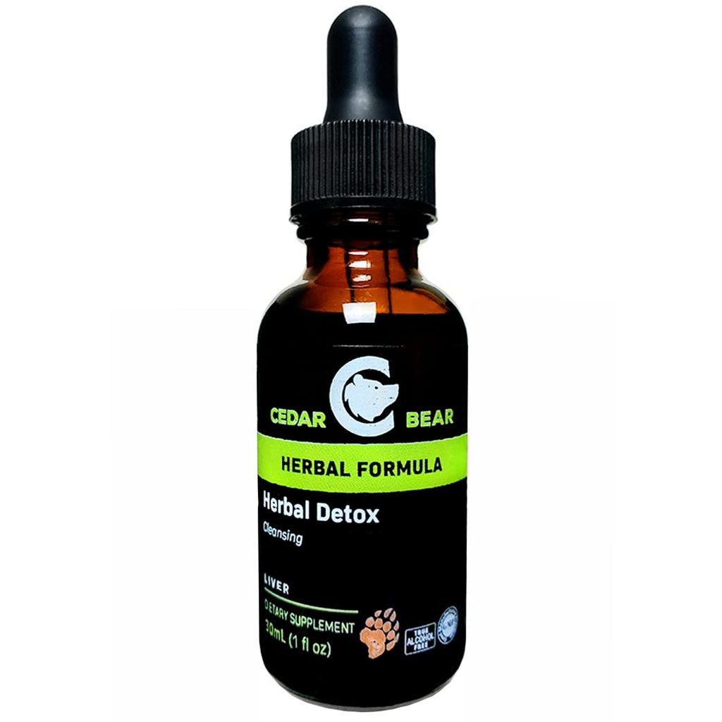 Cedar Bear - Herbal Detox תוספת צמחית נוזלית זהו ניקוי עמוק Detox המסייע אורגניזמים ברורים ו- Tissues of Environmental Toxins 1 F Ozl
