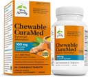 טרי באופן טבעי CuraMed 100 מ"ג Curcumin Complex - תוספת משופרת Absorption Curcumin עם Turmeric - Brain & Liver Health Support - תוספי תזונה טבעונית - 60 טבליות Chewable