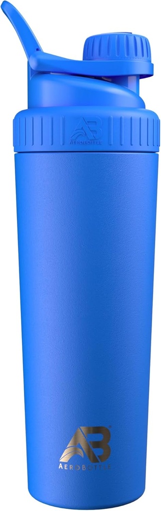AeroBottle Cryo Shaker Cup, Insulated Stainless Steel Water Bottle וחלבון Shaker, Mixes חלבונים ו-Pre Workout With Turbulent Mixing Technology, No Balaing Ball או Wisk, 26oz, Artic Sea Blue Blue