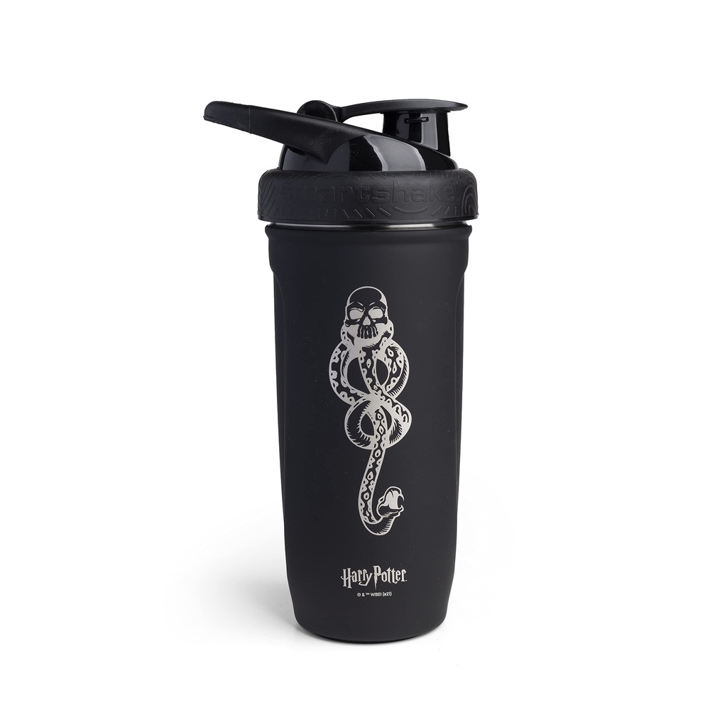 Smartshake Reforce Stainless Steel הארי פוטר Dark מארק שרקר (900 מ"ל / 30 oz) | Light Weight Resistance Sports Shaker Bottle with a Soft Lid | Leakהוכחה, BPA Free & DEHP Free