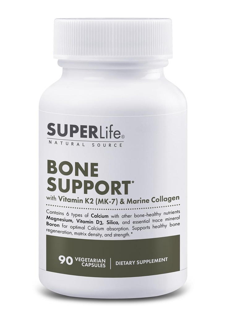 תמיכה העצם עם Calcium, ויטמין D3 & K2 (MK-7), Magnesium, Marine Collagen & Sea Trace מינרלים