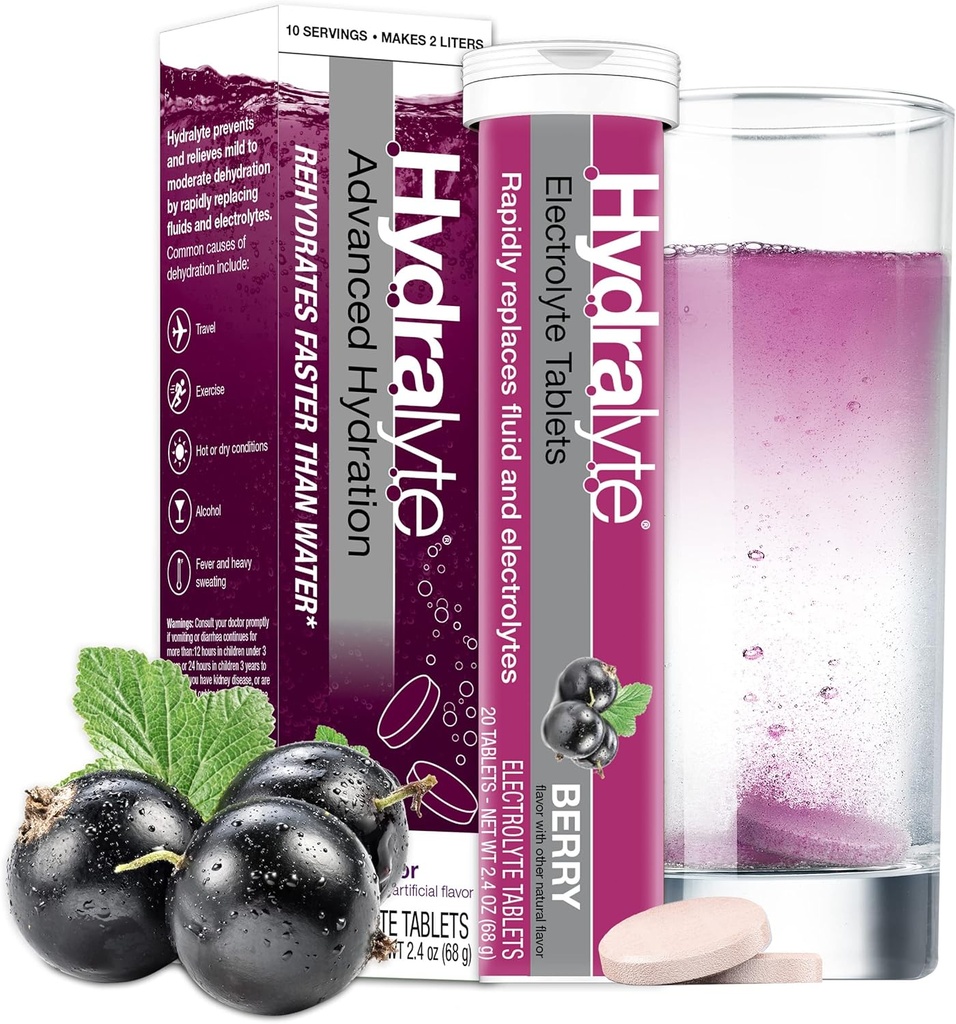 טבליות אלקטרוליטיות hydrte | ברי אלקטרוליטים | Perfect for Bachelorette Parties, Workout Essential ו- A Travel Essential for Daily hydrotion Needs
