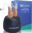 אוזנייםCentric EasyCharge Rechargeable Hearing Aids (Pair) עבור מבוגרים, מאחורי הקלעים של ®Ear BTE אוזן קשבת דיגיטלית PSAP מוצרים עם ביטול רעש (Beige)