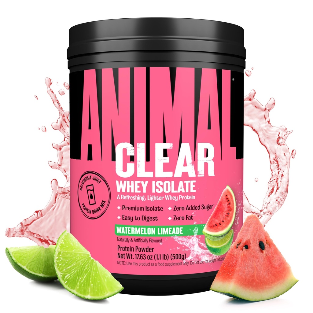 Clear Whey Isolate אבקת חלבון - Easy to Digest ו Mix, 5g BCAA, טעים מאוד גופן, רענון כל משקה זמן לגברים ונשים, Watermelon Limeade 500g (20 משרתים)