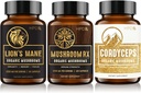 HPD Rx Organic Mushrooms Bundle | Mushroom Rx, Lions Mane & Cordyceps