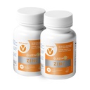 Znc MG25+VC Dual Pack | Daily Zinc Gluconate + ויטמין C | 25 מ"ג + 270 מ"ג | פורמולה נקייה, טבעונית-ידידותית (2 בקבוקים, 120 קפסולות צמחוניות)